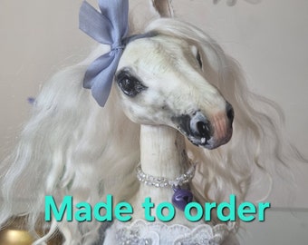 Horse art doll creature 15" Custom figurine Personalized unicorn Whimsical figure Poseable art doll OOAK art doll animal Horse lover gift