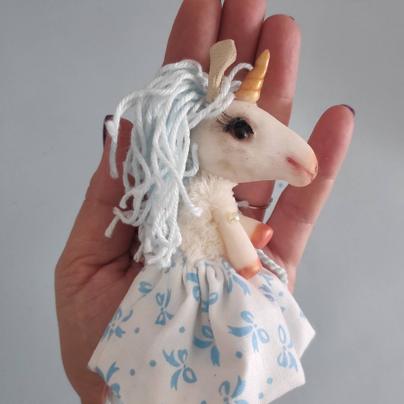 Mini horse Unicorn art doll Tiny OOAK doll Sister birthday Etsy