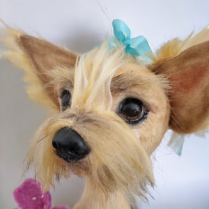 Yorkshire Terrier 13 Poseable art doll creature Dog memorial gift OOAK art doll animal Dog mom gift image 2