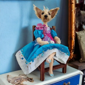 Yorkshire Terrier 13 Poseable art doll creature Dog memorial gift OOAK art doll animal Dog mom gift Bild 9
