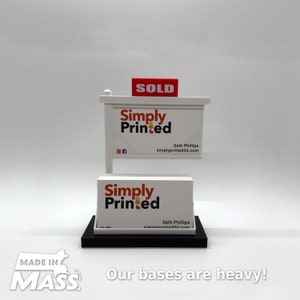 Custom Color Realtor Real Estate Business Card Holder-Custom Realtor Gift-Real Estate Card Holder-Personalized Gift-Weighted Base