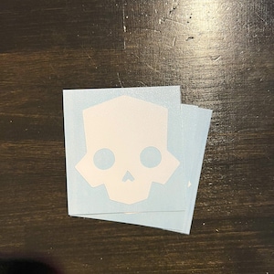 Helldivers Skull Emblem Decals - 2 inch High Vinyl Logo Decal, Bumper Sticker