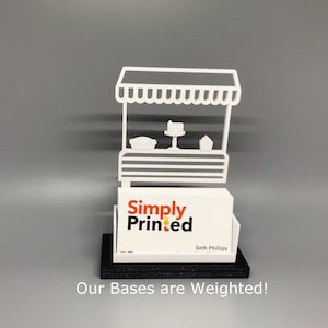 Custom Color Bakery Business Card Holder-Custom Bakery Gift-Baker Gift-Baker Card Holder-Bakery Card Holder-Personalized Gift-Weighted Base