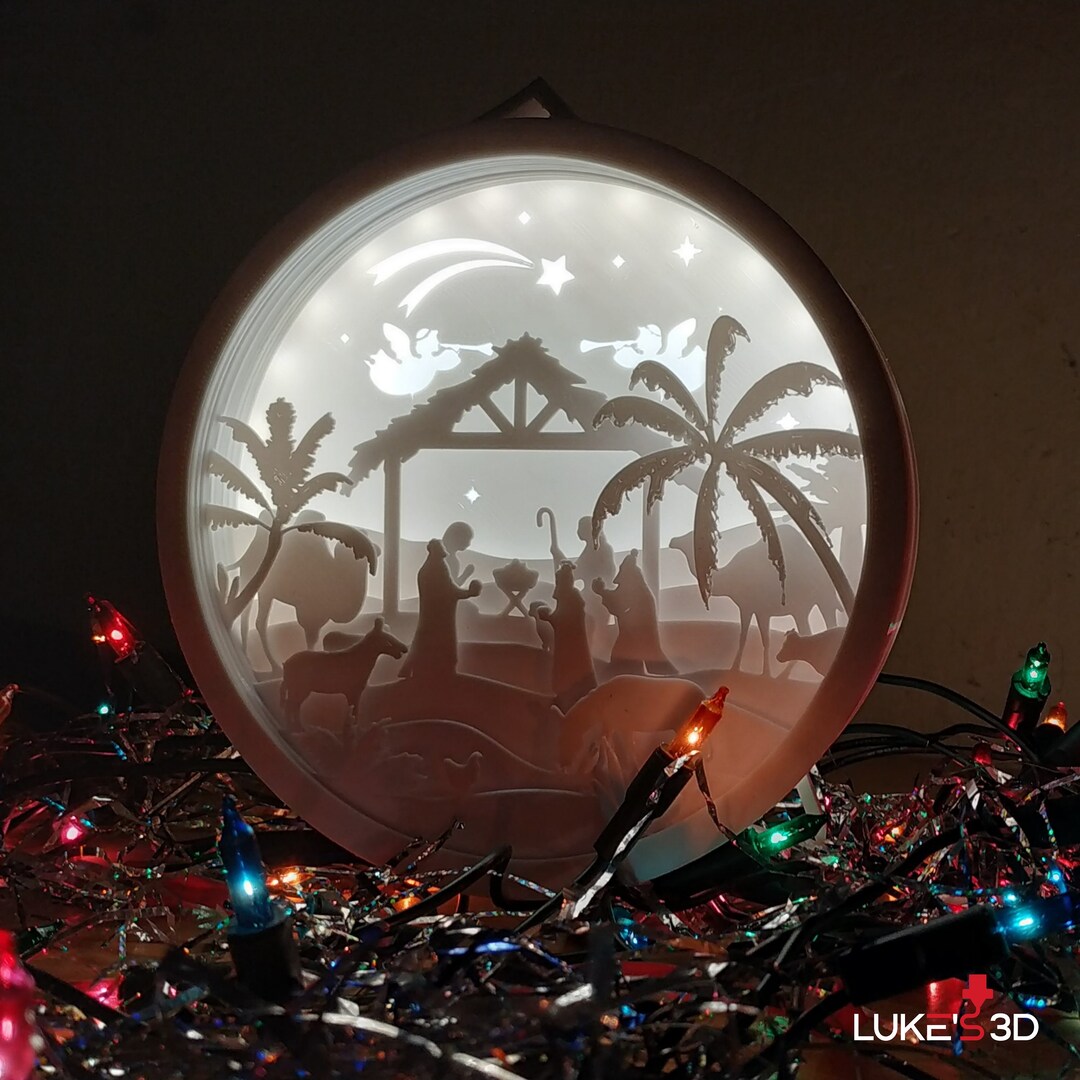 Nativity Scene Light Art Digital Etsy