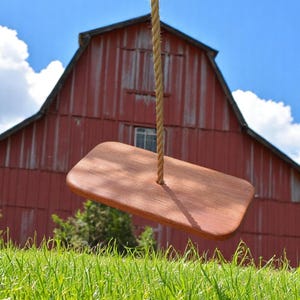 Solid Wood Handmade Tree Swing, Wood playground swing, Child&#39;s swing, Adult swing, Rope Swing, Patio Swing, Wood patio swing