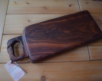 Handmade Black Walnut Charcuterie Board: Live Edge Serving Tray, Cutting Board