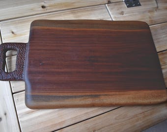 Live Edge Walnut Cutting Board: Rustic Charcuterie Cheese Board