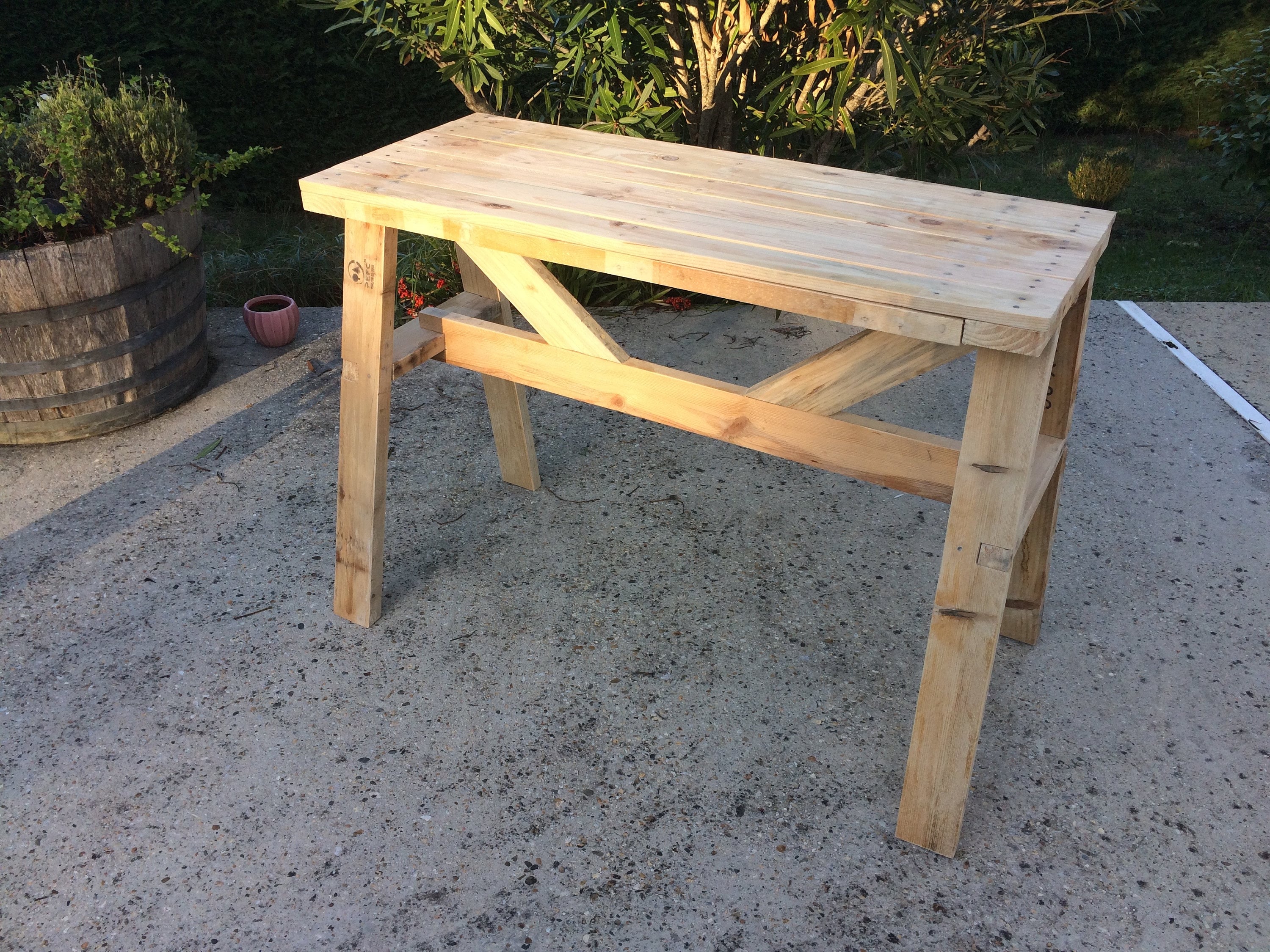 Console ou Bureau en Bois