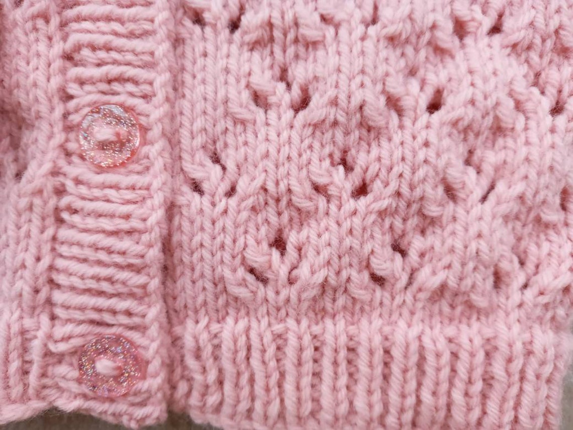 Dusky pink newborn baby girls cardigan Etsy