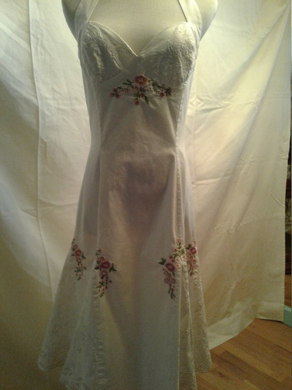 Betsy Johnson White Halter Dress