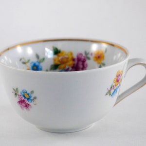 Schirnding China (Bavaria, Germany) cup with unknown floral pattern, 1956-1974 (based on mark)