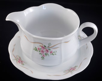 Winterling China (Marktleuthen Bavaria, Germany) Gravy Boat and Plate (pattern unknown, floral)