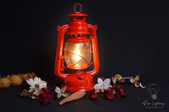 Red Electric Lantern Table Lamp Hurricane Red Electric Lantern Table Lamp, Lantern Table Lamps Electric