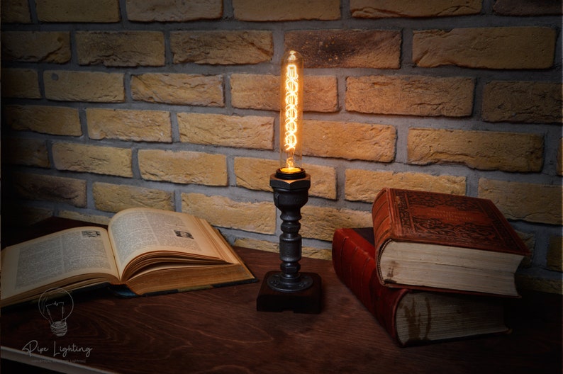 Steampunk Lamp Table Pipe Lamp Edison Lamp Industrial Lamp Etsy