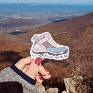 Hiking Boot STICKER - Adventure Sticker - The Mountains Are Calling - Outside Sticker - Hike Boot Vinyl Sticker