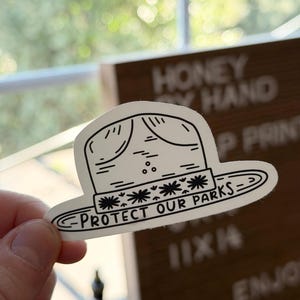 Protect Our Parks Sticker - Granola Girl - Flat Hat Sticker - Outdoors Sticker