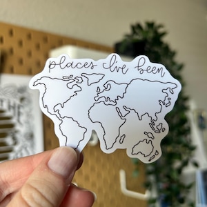 World Map Sticker - Travel Sticker - Places I’ve Been Sticker