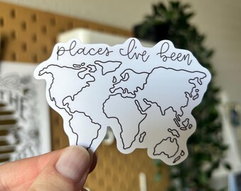 World Map Sticker - Travel Sticker - Places I’ve Been