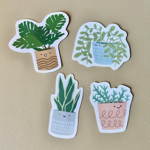 植物ステッカー - 植物ステッカーパック - ハッピープランツ - ハーブステッカー - ハーブデカール - 植物デカール - ラップトップステッカー - 防水ステッカー