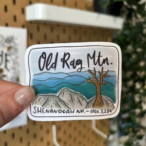 Old Rag Mountain Sticker - Shenandoah National Park - Hiking Sticker - Camping Sticker