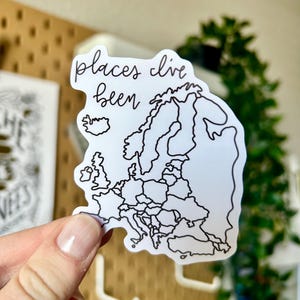 Europe Map Sticker - Travel Sticker - Places I’ve Been Sticker
