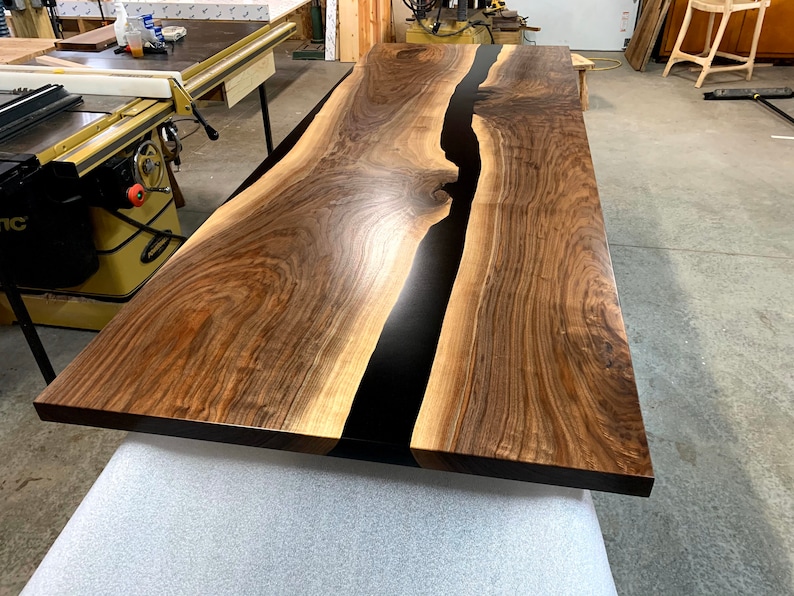 Black Walnut Epoxy River Dining Table/ Resin Table Etsy