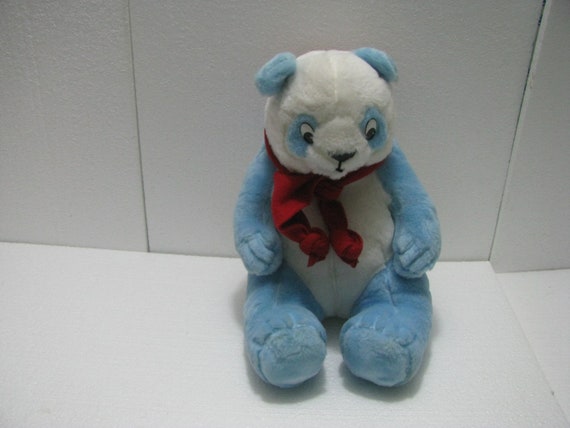 blue and white teddy bear