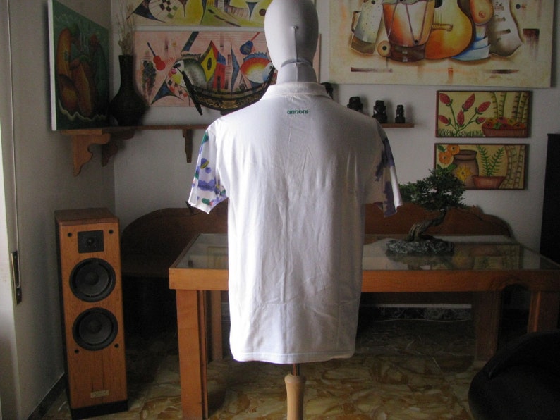 L Tg RARA Vintage T-shirt POLO TENNIS Antioni marca del Campione Made in Italy 1990