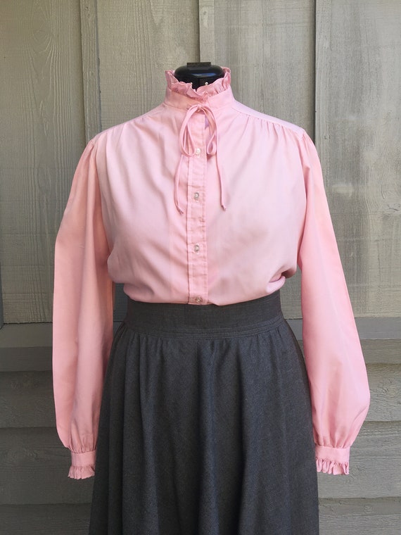 Vintage Late 1970s Pale Pink Faux-Edwardian Blous… - image 7