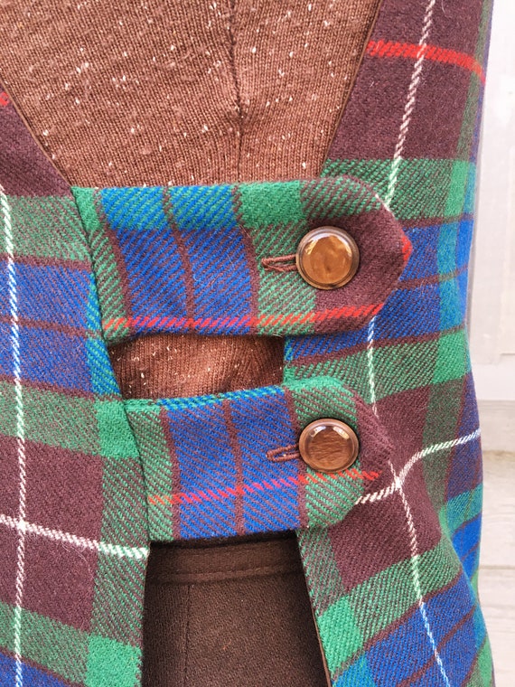 Vintage 1960s Tabard Style Plaid Vest - Women's S… - image 9