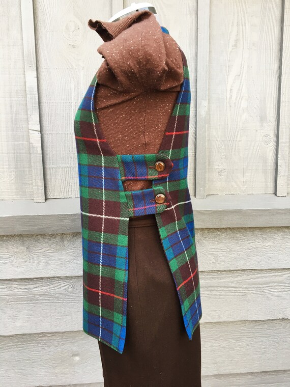 Vintage 1960s Tabard Style Plaid Vest - Women's S… - image 7