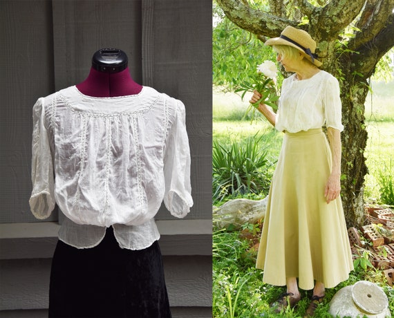 Vintage / Antique 1900s Edwardian Summer White Sw… - image 1