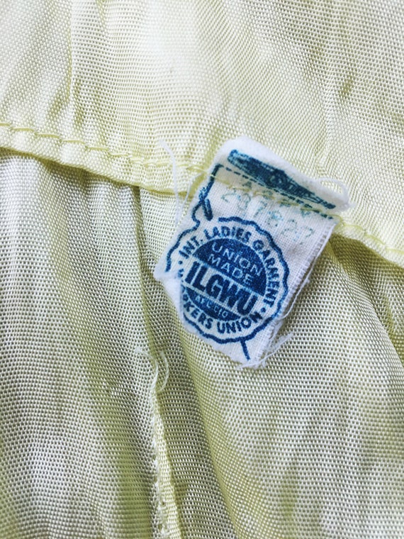 Vintage 1950s / 1960s Yellow Nylon Swing Dress wi… - image 9