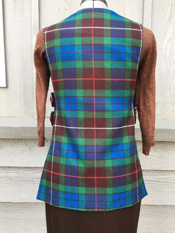 Vintage 1960s Tabard Style Plaid Vest - Women's S… - image 3