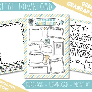 Grandad Birthday Printable Gift, Print at Home, Grandad Printable, Grandad Father&#39;s Day Gift, Digital Download, Gift for Grandad, Print Gift
