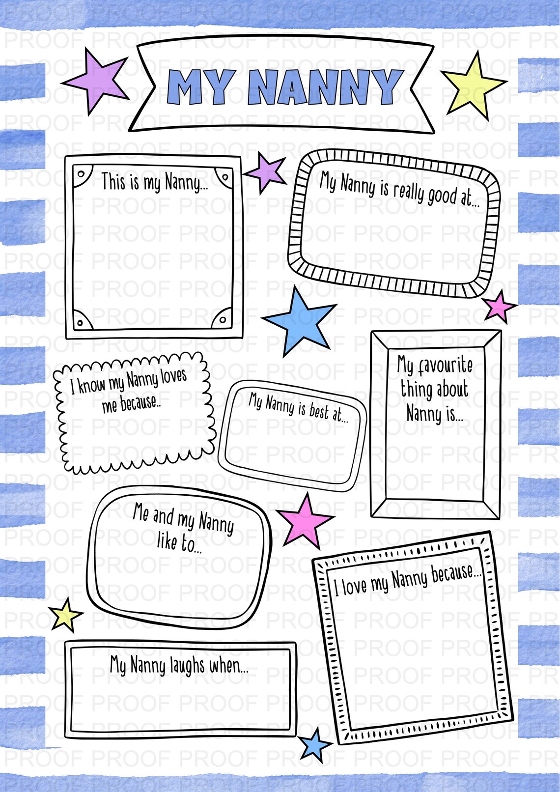 Colouring in Nanny Print Nanny Birthday Gift Nanny - Etsy UK