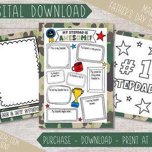 Stiefvater druckbares Geschenk, Druck zu Hause Vatertag, Stiefvater Geburtstagsgeschenk digitaler Download, Stiefsohn Tochter, Geschenk für Stiefvater, Papa Andenken