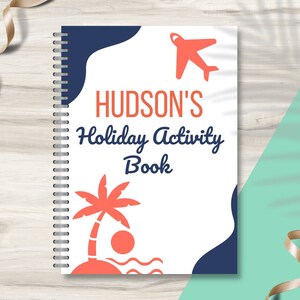 Airplane Activity Book for kids, Personalised Vacation Activities, Holiday Activities For Airplane, Activity Colouring Book