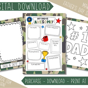 Papa Vatertag druckbares Geschenk, Druck zu Hause, Papa Geburtstagsgeschenk digitaler Download, Geschenk von Sohn Tochter, Geschenk für Papa, Papa Andenken
