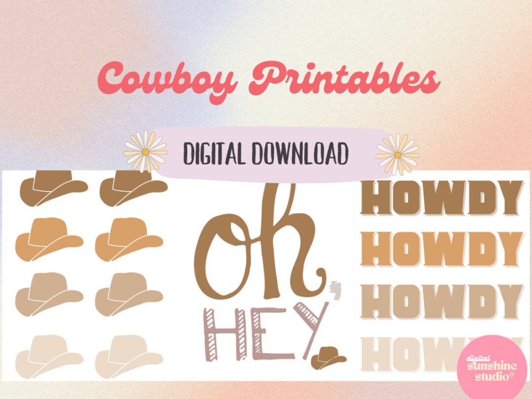 Printable Boho Western Gallery Wall Prints Western Dorm Decor Cowboy ...