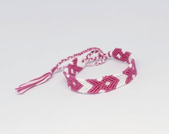 Breast Cancer Awareness Friendship Bracelet. Cancer Survivor Jewelry. Woven, Friendship Bracelet