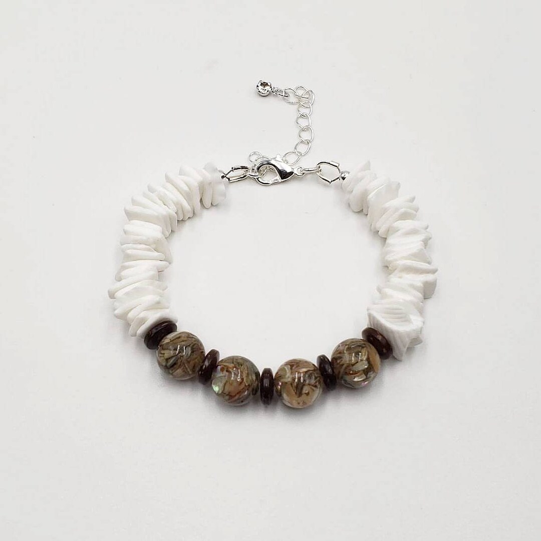 Bracelet Perles Coquillage Naturel Nacré - Fait Main, Sur Mesure - Tailles 5 à 15 Mm