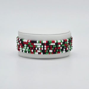 Palestine Flag 6 Strand Seed Bead Bracelets, Handmade, Adjustable, Patriotic, Cord Bracelets, Men&#39;s, Women&#39;s Gifts