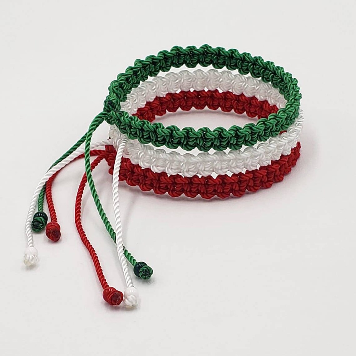 Mexican Tricolor Friendship Bracelets. 3 piece set. Closures Etsy