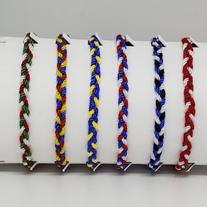Mexico, Colombia, Ukraine, Estonia, USA, Peru, Italian, Ecuador, Austria Flag Braided Bracelet - Celebrate Your Heritage & National Pride