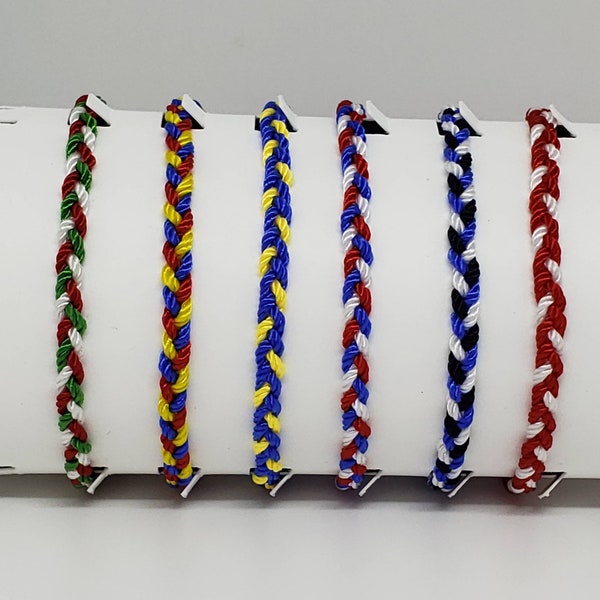 Mexico, Colombia, Ukraine, Estonia, USA, Peru, Italian, Ecuador, Austria Flag Braided Bracelet - Celebrate Your Heritage & National Pride