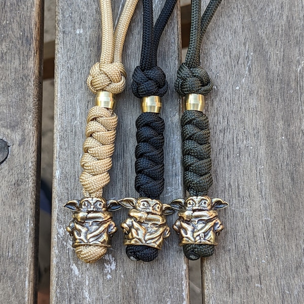 Paracord Keychain with a Brass Bead Lanyard DIY Accessorie 1 PCS