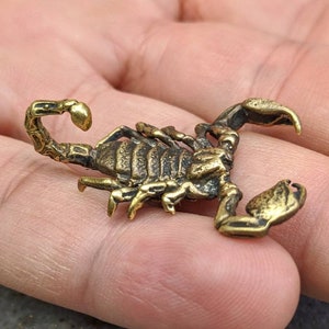 Scorpion Figurine Handmade Brass Miniature Collectible Small Animal Ornament Sculpture Vintage Insect Figure