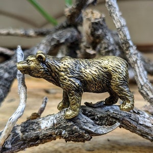Brass Bear Collectible Figurine, Handmade Art Figurine