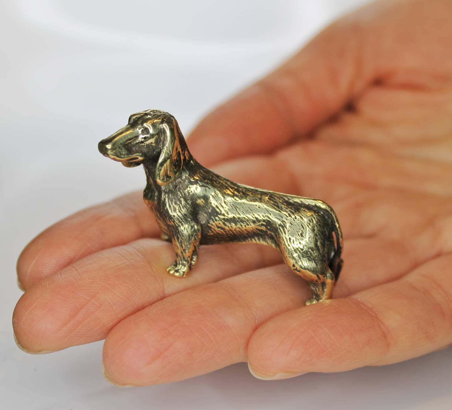 Dachshund Brass Dog Sculpture Handmade Collectible Figurine Etsy